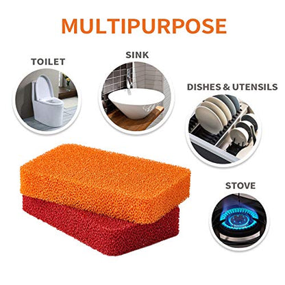 Liflicon Heavy Duty Silicone Sponges - Kitchen and Bathroom Cleaning Scrubber for Dish Washing - color: Sponges-10 Pack