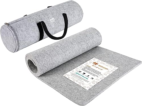 Wool Pressing Mat for Quilting - 15 x 54 XL Extra Large Felt Ironing Pad 3/8" Thick, 100% Wool Heat Resistant for Ironing, Sewing, Cutting on Ironing Board, Tabletop, Dryer, Countertop