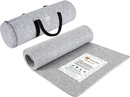 Wool Pressing Mat for Quilting - 15 x 54 XL Extra Large Felt Ironing Pad 3/8" Thick, 100% Wool Heat Resistant for Ironing, Sewing, Cutting on Ironing Board, Tabletop, Dryer, Countertop
