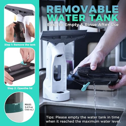 HAUSHOF Electric Window Vacuum Squeegee 11", 2000Pa Cordless Cleaner Set