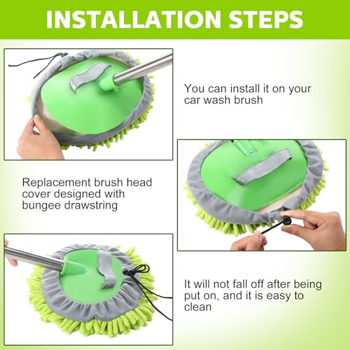 Layhit 5 Pcs Car Wash Mitt Set, Brush Not Included, Royal Blue and Green - color: Royal Blue and Green