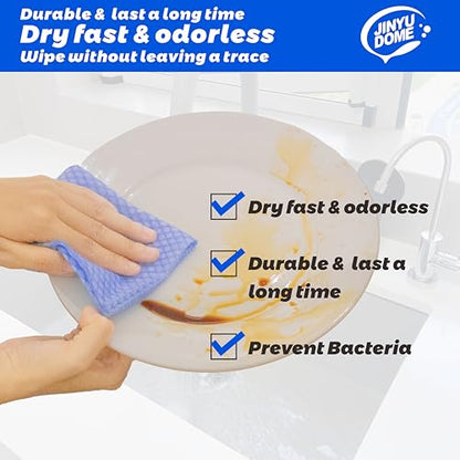 Disposable Kitchen Cleaning Cloths Dish Towels Dish Cloth Reusable Cloths for Kitchen, Bathroom, Household Cleaning (Blue 100 Pack) - color: Blue 100 Pack