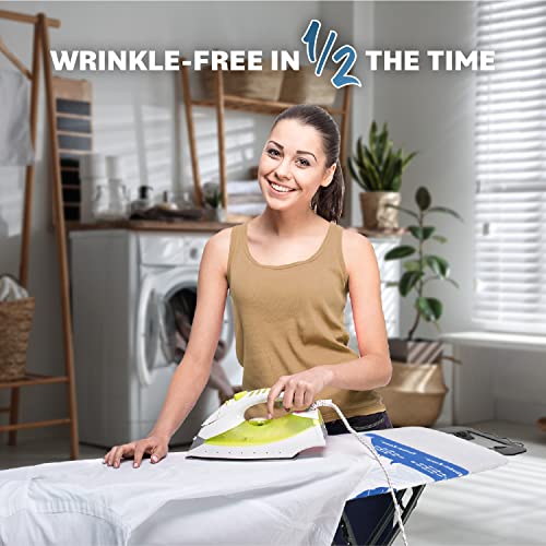 Bartnelli Ironing Board Cover and Pad, Made in Europe with New Patent Technology | 54x15 Iron Board Replacement Cover Featuring Park & Turbo Zone, Scorch Resistant 100% Cotton Thick Layered Top - color: Blue Flowers