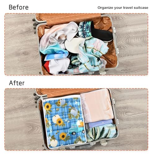 Mesh Laundry Bags Lingerie Bags for Washing Delicates 2 PCS Durable Wash Bag with Zipper Small and Medium Washable Blue Plaid Sunflower Pumpkin - color: Blue Plaid Sunflower Pumpkin