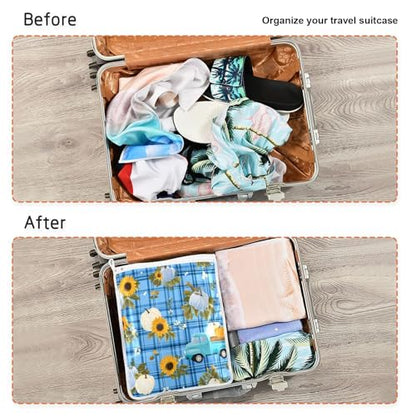 Mesh Laundry Bags Lingerie Bags for Washing Delicates 2 PCS Durable Wash Bag with Zipper Small and Medium Washable Blue Plaid Sunflower Pumpkin - color: Blue Plaid Sunflower Pumpkin