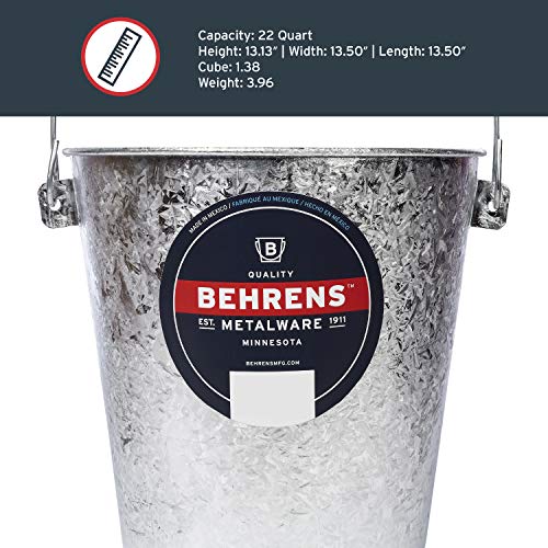 Behrens Hot-Dipped Galvanized Steel Utility Pail, 22-Quart - size: 22 quarts, style: Hot Dipped