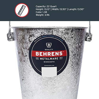 Behrens Hot-Dipped Galvanized Steel Utility Pail, 22-Quart - size: 22 quarts, style: Hot Dipped