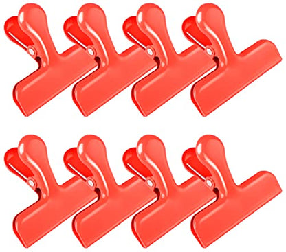 FINDMAG Red Chip Clips, 8 Pack Metallic Bag Clips for Food and Snack Use - color: Red, size: Set of 8