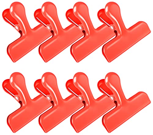 FINDMAG Red Chip Clips, 8 Pack Metallic Bag Clips for Food and Snack Use - color: Red, size: Set of 8