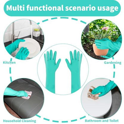 Long Cuff Anti-Slip Green Clean Nitrile Gloves 18inch Reusable - size: Small