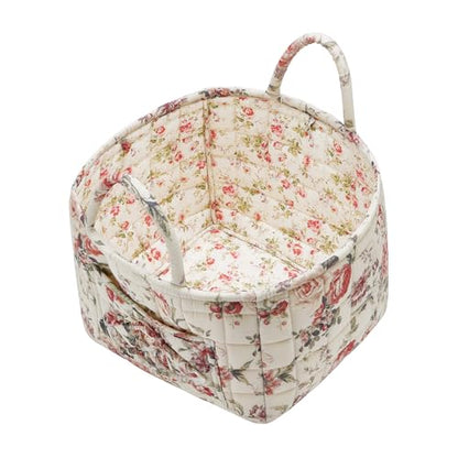 Boho Fabric Storage Basket, Large Capacity Laundry Basket, 12.2'' x 10.23'' x 10.23'' Collapsible Laundry Hamper with Easy Carry Handles (Brown, L) - color: Brown