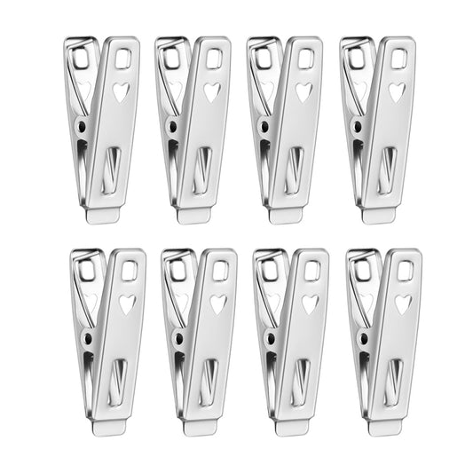 Unomor 40-Pack Stainless Steel Clothespins 1.77" x 0.70" Windproof Metal Clips for Laundry Socks Shirts Sweaters Indoor & Outdoor Drying