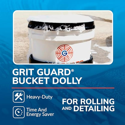 Grit Guard Bucket Dolly with Wheels - Rolling Detailing Wash Bucket with 5 Wheels and 2 Locking Casters Compatible with 2.5, 4, 5 and 6 Gallon Buckets (Blue, 3" Grey Casters) - Made in the USA - color: Blue, size: 3" Grey Casters