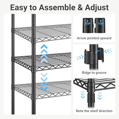 VIPEK S20 7-Tiers Shoe Rack with Hanging Rod, Metal Closet Organizer, White - color: White, size: S20