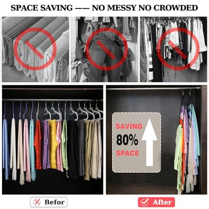 Closet Organizers and Storage, 2 Pack Pants-Hanger-Space-Saving - color: Black+sliver