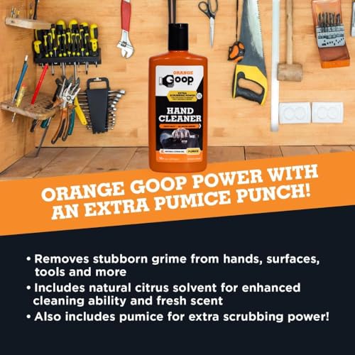 GOOP Orange Liquid with Pumice Multi-Purpose Waterless Hand Cleaner - 16 oz Flip-Top Bottle - size: 16 Fl Oz (Pack of 1)