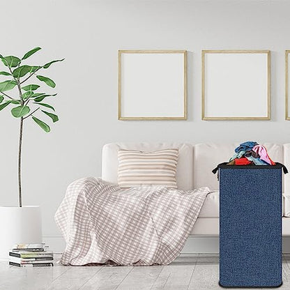 SNIGJAT Extra Large Laundry Hamper, Folding 100L Laundry Basket, Blue - color: Blue, size: 100L