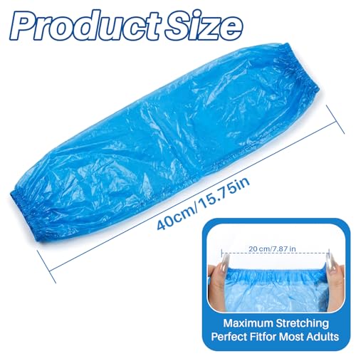 RAINFLOW 100 Pcs Disposable Arm Sleeves - Plastic Sleeve Protectors - color: Blue