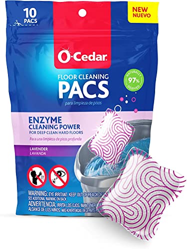 O-Cedar EasyWring RinseClean Microfiber Spin Mop & Bucket Floor Cleaning System with 1 Extra Refill with Lavender Pac (Variety Pack) - style: RinseClean Spin Mop & Bucket + 1 Extra Refill + Lavender PACS