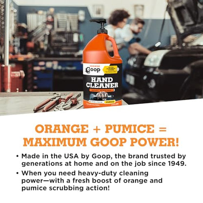 GOOP Orange Liquid with Pumice Multi-Purpose Waterless Hand Cleaner - 1 Gallon Pump Bottle (Pack of 2) - size: 128 Fl Oz (Pack of 2)