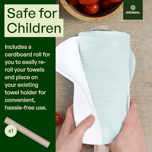 mioeco 24 Pack Reusable Kitchen Paper Towels, Organic Multicolor Cloths - size: 24 Pack Natural Calm