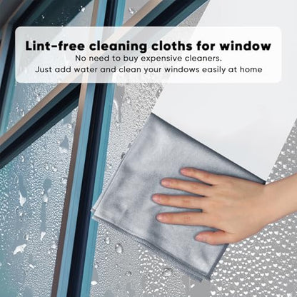 HOMEXCEL Glass Cleaning Cloths 6PK, Streak Free Towel for Windows, 14x16in - color: Grey, size: 14 x 16 Inch