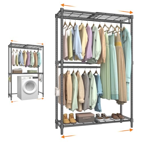Expandable Closet Clothes Rack Adjustable Height & Width (22"-38")