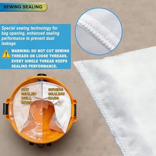 9 Pack VF3501 Shop Vac Bags for Ridgid 3, 4, 4.5 Gallon Wet/Dry Vacuums - size: 9PK, style: High Performance