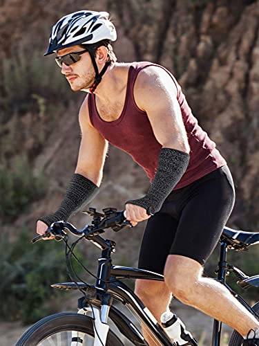 SATINIOR Cut Resistant Arm Sleeves - color: Black, Gray
