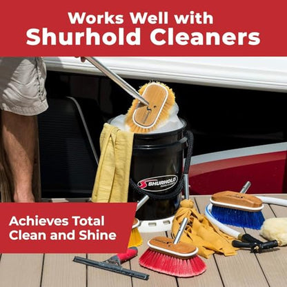 Shurhold Classic 6” Soft Bristle Deck Brush – Compact Boat Brush with Wood Block, Rubber Bumper & Split-End Polystyrene Bristles - Yellow - style: Soft, Yellow