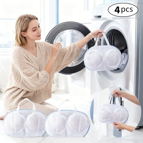 4 Pack Large Bra Washer Laundry Bags for Washing Machine,Mesh Laundry Bags for Bras,Be Suitable For Socks, Underwear, Gentle Wash And Durable Fabric - color: 4PCS