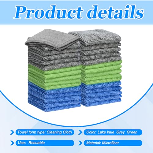 Tanlade 30 Pcs Dry Erase Cloth,6 X 6 Inch,Gray/Green/Blue - color: Gray/Green/Blue, size: 6 x 6 Inch
