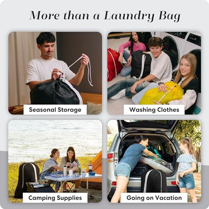 Handy Laundry Bag with Shoulder Strap 30"x40", Extra Large, Black - color: Black, size: 1-Pack