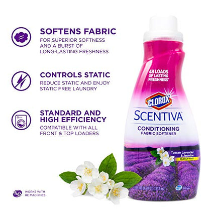 Clorox Scentiva Liquid Fabric Softener, Tuscan Lavender & Jasmine, 41 Fl Oz - size: 41 Fl Oz (Pack of 1)
