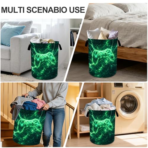 Game Laundry Basket Waterproof Laundry Hamper Foldable Laundry Bag with Handles for Bedroom, Bathroom, Office, Clothes Storage - color: Game