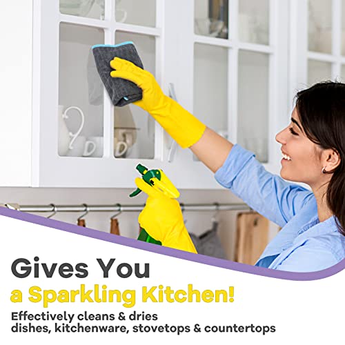 Airlab Glass Polishing Streak Free Miracle Cleaning Cloth, Grey-Yellow Blue - color: Grey-yellow Blue