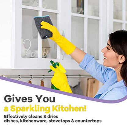 Airlab Glass Polishing Streak Free Miracle Cleaning Cloth, Grey-Yellow Blue - color: Grey-yellow Blue