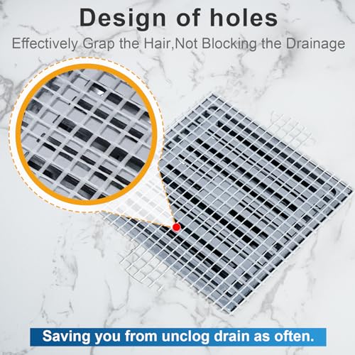 25 Pack, Disposable Shower Drain Hair Catcher Mesh Stickers,Disposable Hair Drain Catcher. (4.1inch Square)