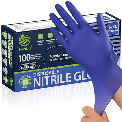 SWIFTLITE Disposable Nitrile Gloves, Food Safe, Latex-Free Powder-Free - size: Small