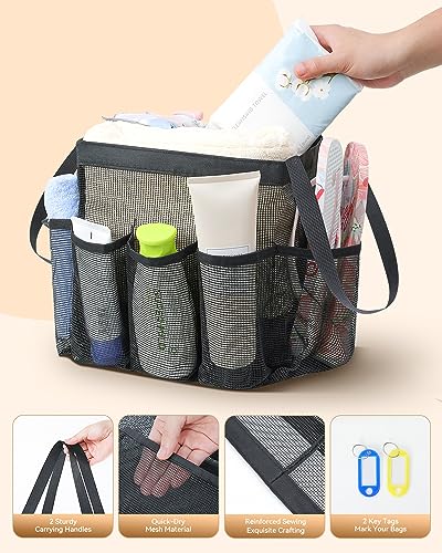 Temede Mesh Shower Caddy Portable for College Dorm Room Essentials - color: Black