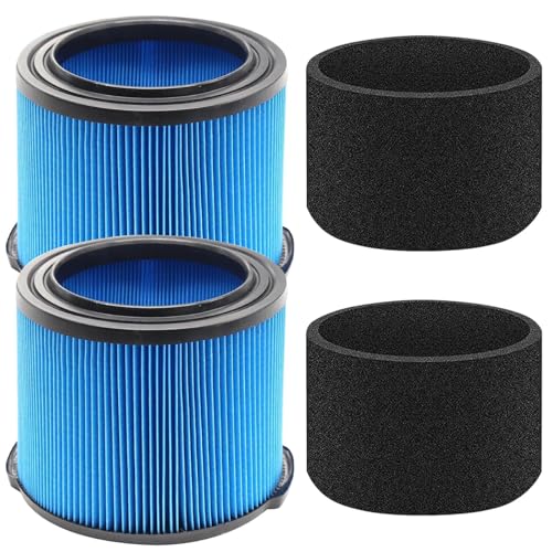 VF3500 Filter Replacement for Ridgid 3–4.5 Gallon Wet Dry Vacuums - style: 2 filters+2 foam sleeves