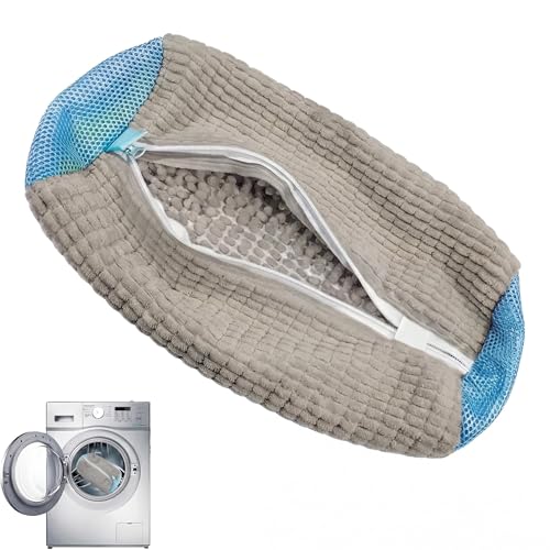 Shoe Washing Machine Bag, Thick Mesh Laundry Bag with Zipper Lock, Anti-Deformation Reusable Shoe Cleaner Bag for Sneakers Canvas Athletic Shoes 1-Pack Grey - color: Grey