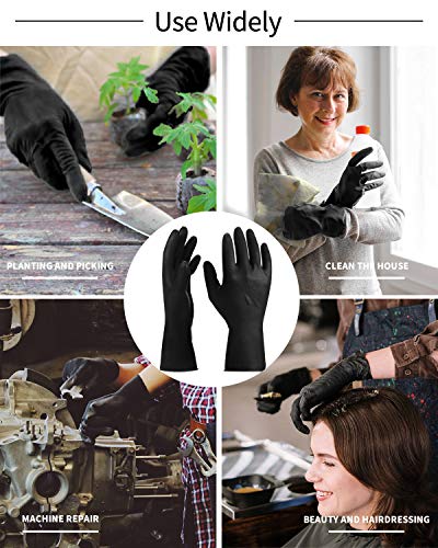 ThxToms 3 Pairs Hair Dye Gloves, Reusable Professional Hair Color Rubber Gloves for Home and Salon Black - size: Small