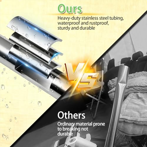 Clothes Drying Rack, Drying Rack 33-68 inches Stable and Heavy-Duty Tripod Base Thickened Stainless Steel Saving Space 27 Pieces of Clothing - color: White