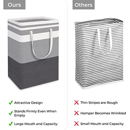 HomeHacks 2 Pack Laundry Baskets, Laundry Hampers Bags (Grey+Pink 75L) - color: Grey+Pink, size: 75L