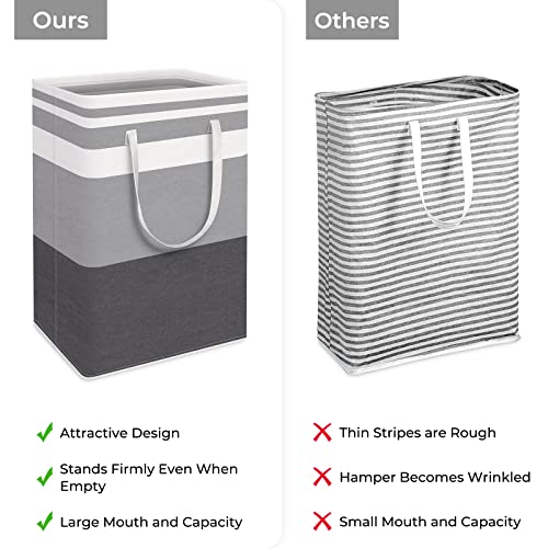 HomeHacks 2 Pack Laundry Baskets, Laundry Hampers Bags (Grey+Pink 75L) - color: Grey+Pink, size: 75L