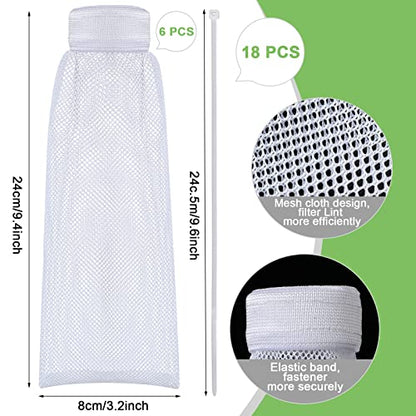 Shappy 24 Pack Washing Machine Lint Traps with Cable Ties (White) - color: White