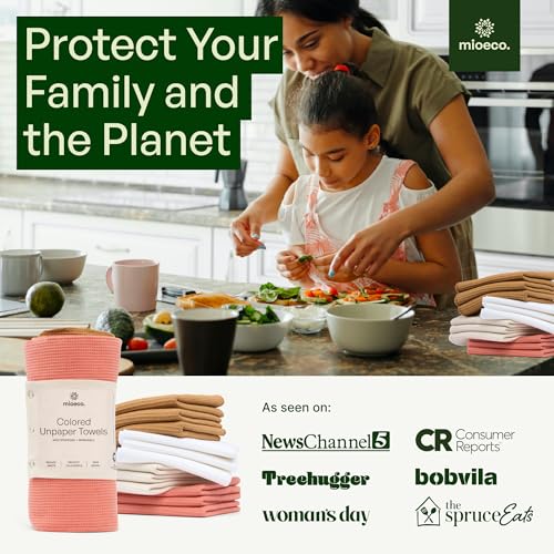 mioeco 24 Pack Reusable Kitchen Paper Towels, Organic Multicolor Cloths - size: 24 Pack Warm Earth