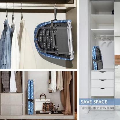 SheeChung Small Ironing Board 12"x32",Foldable Tabletop Ironing Board - style: Blue Square-32x12