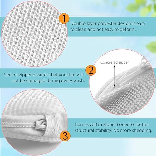 Hat Washer Cage, Multi-Functional Cap Care Bag: Say Goodbye to Flat Brims, Travel-Friendly, Ball Cap Washer Frame for Flat & Curved Hats.1-Pack White - color: White, size: 1pcs